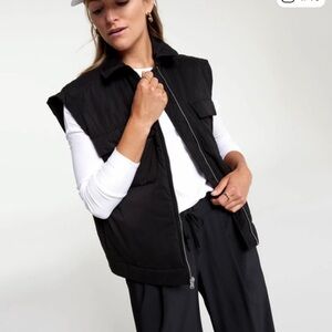 Calia oversized front zip black vest